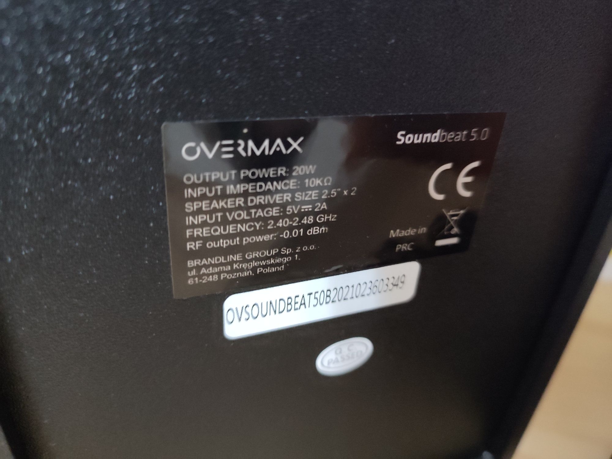 Głośnik Overmax soundbeat 5.0