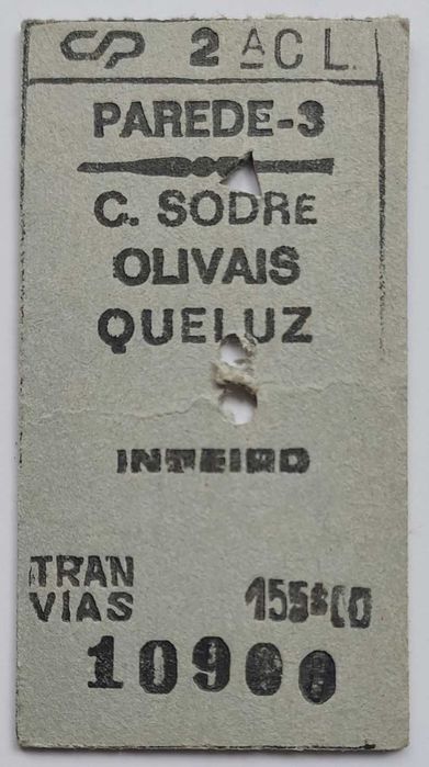 Bilhete Antigo da CP (raridade)