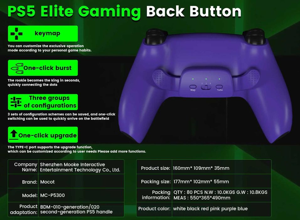 Dualsense задні кнопки, лепестки PS5 kit