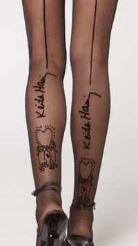 Rajstopy Calzedonia m/l Keith Haring flokowane 30 den