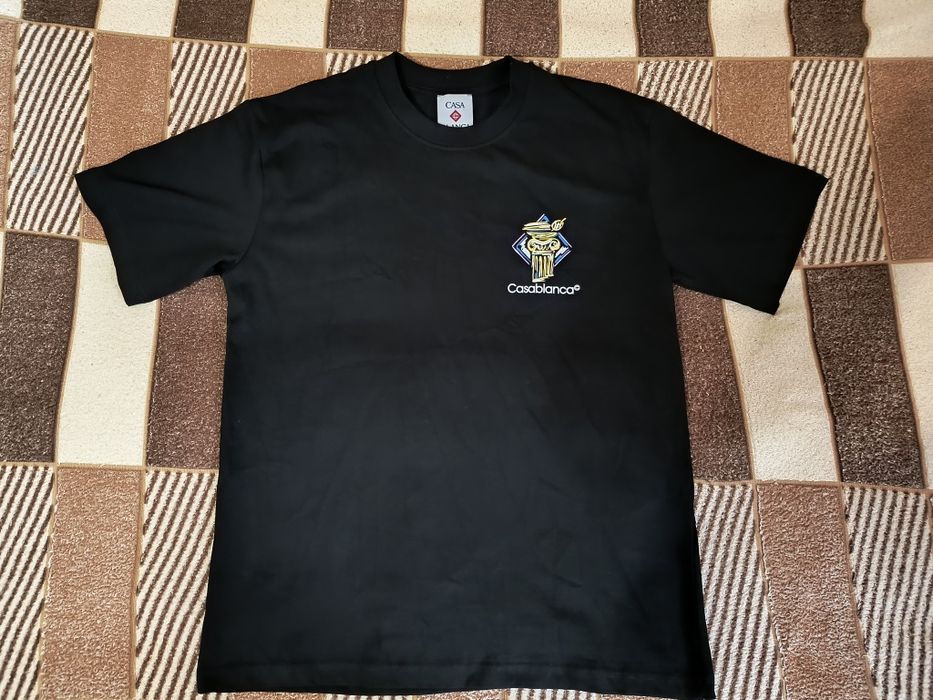 Футболка Casablanca Diamond Column Logo Black T-Shirt