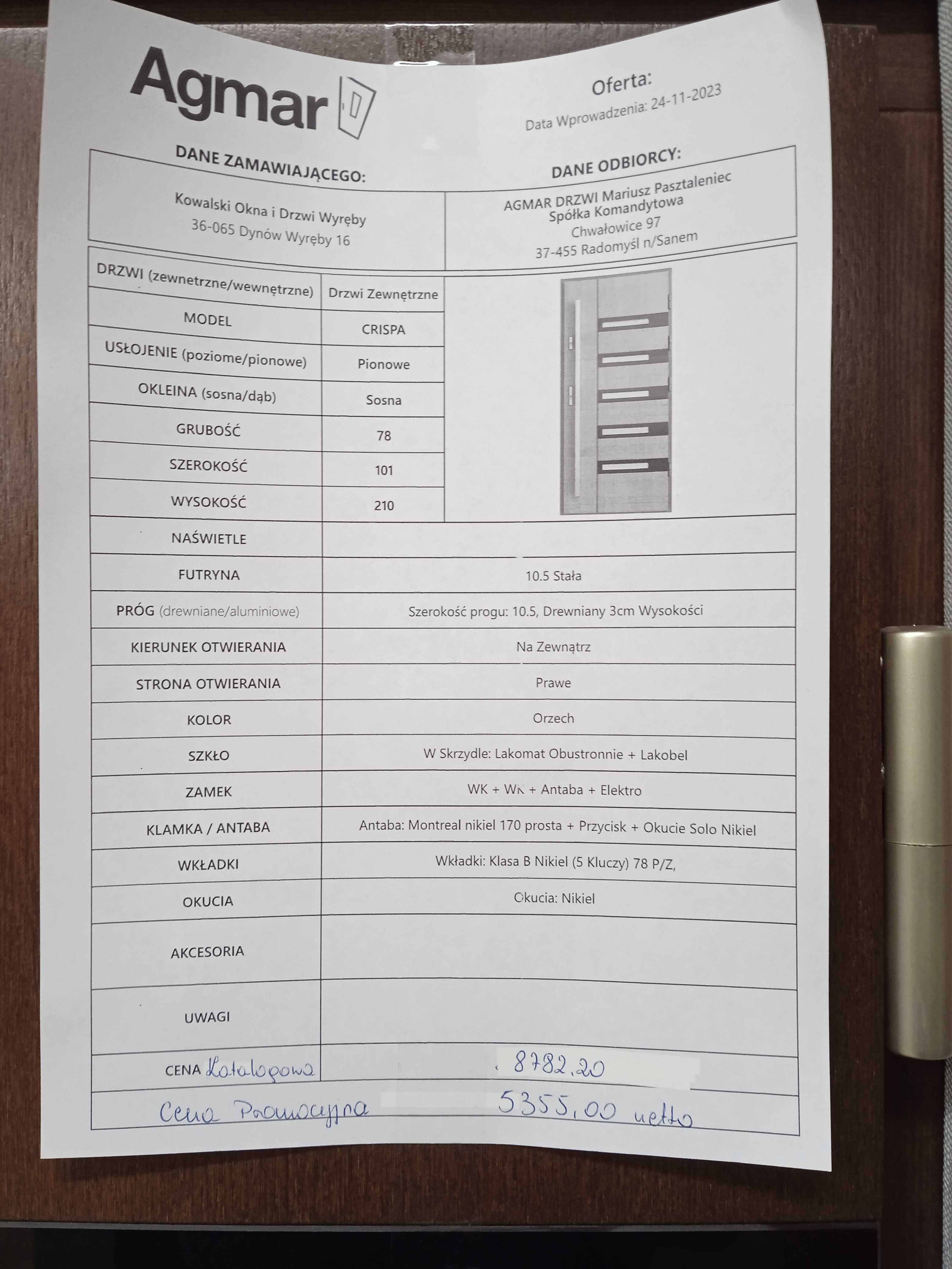 Drzwi zewnętrzne Agmar #z6