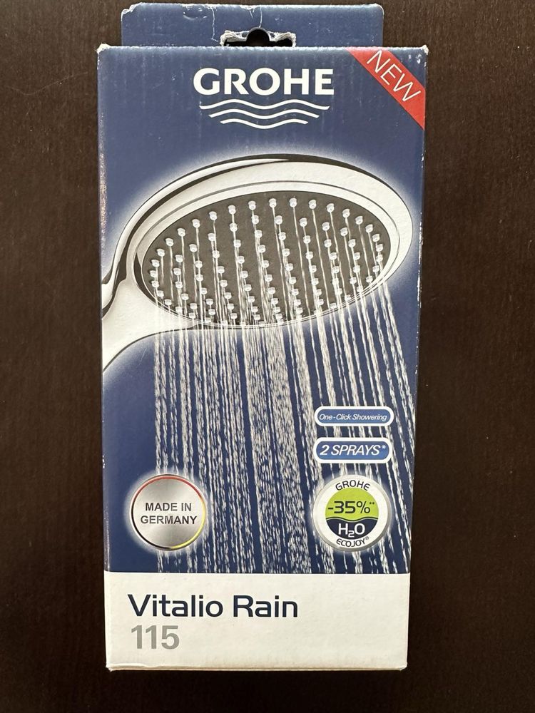 Ручной душ Grone Vitalio Rain new 9,5 л/мин, хром