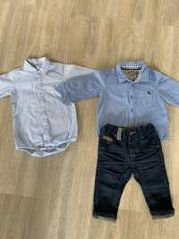 Komplet zestaw niemowlęcy 68 koszula spodnie jeansy body next hm
