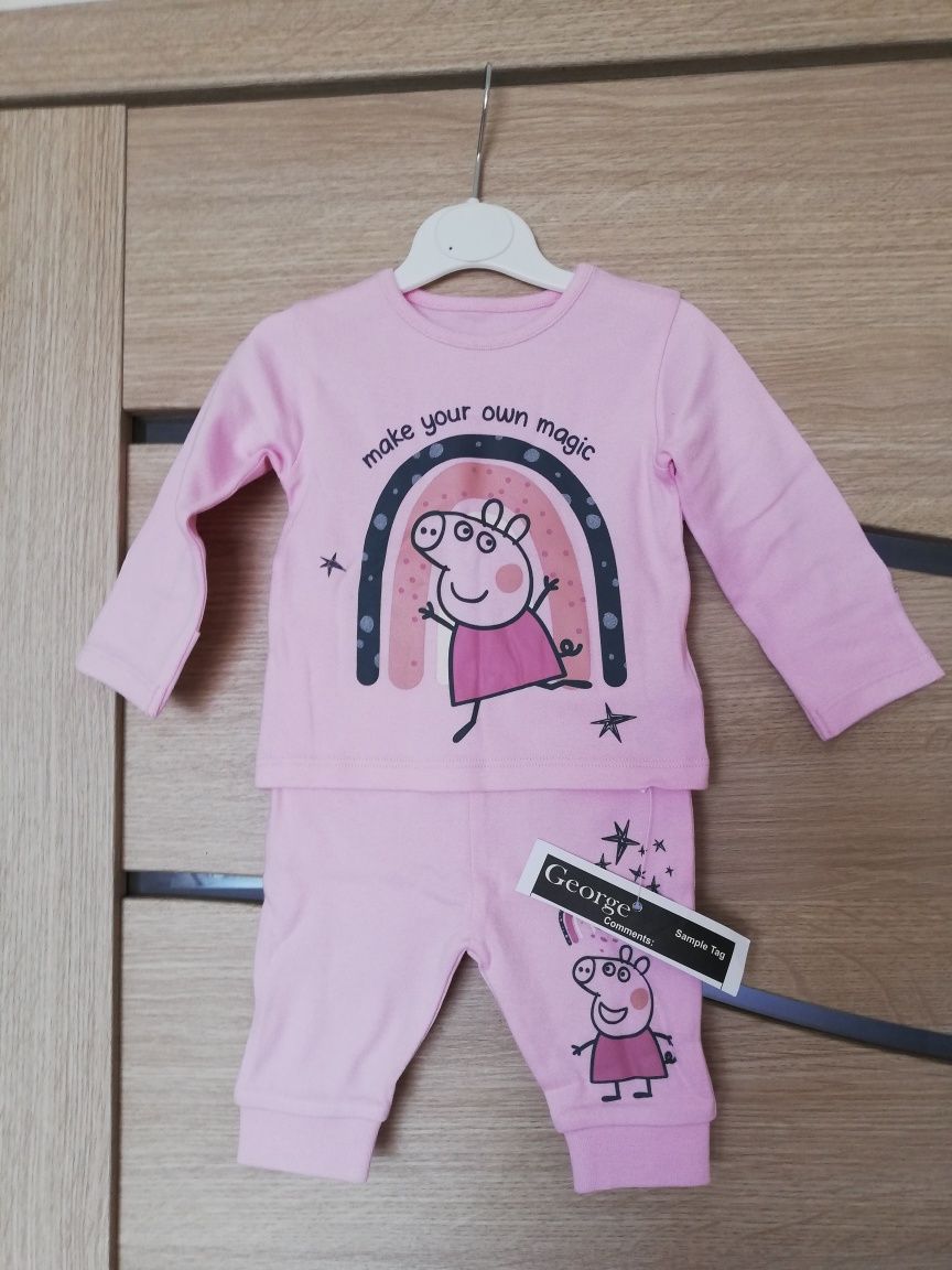 Komplet niemowlęcy, piżama niemowlęca, spodnie i bluzka Świnka Peppa