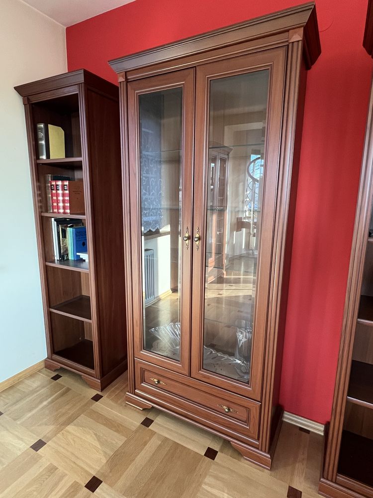 witryna biblioteczka Stylius BRW w kolorze kasztan