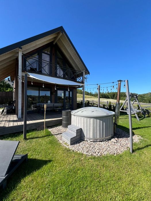 Domek na Kaszubach z balią i sauną nad jeziorem