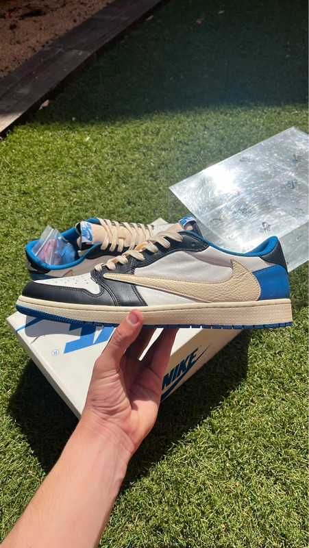 "Buty męskie Jordan 1 Retro" Travis Scott Biały Roz 45