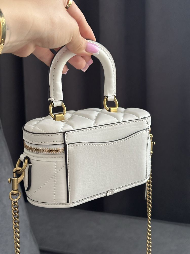 Шкіряна сумка міні Coach Trail Crossbody White/Gold, коуч
