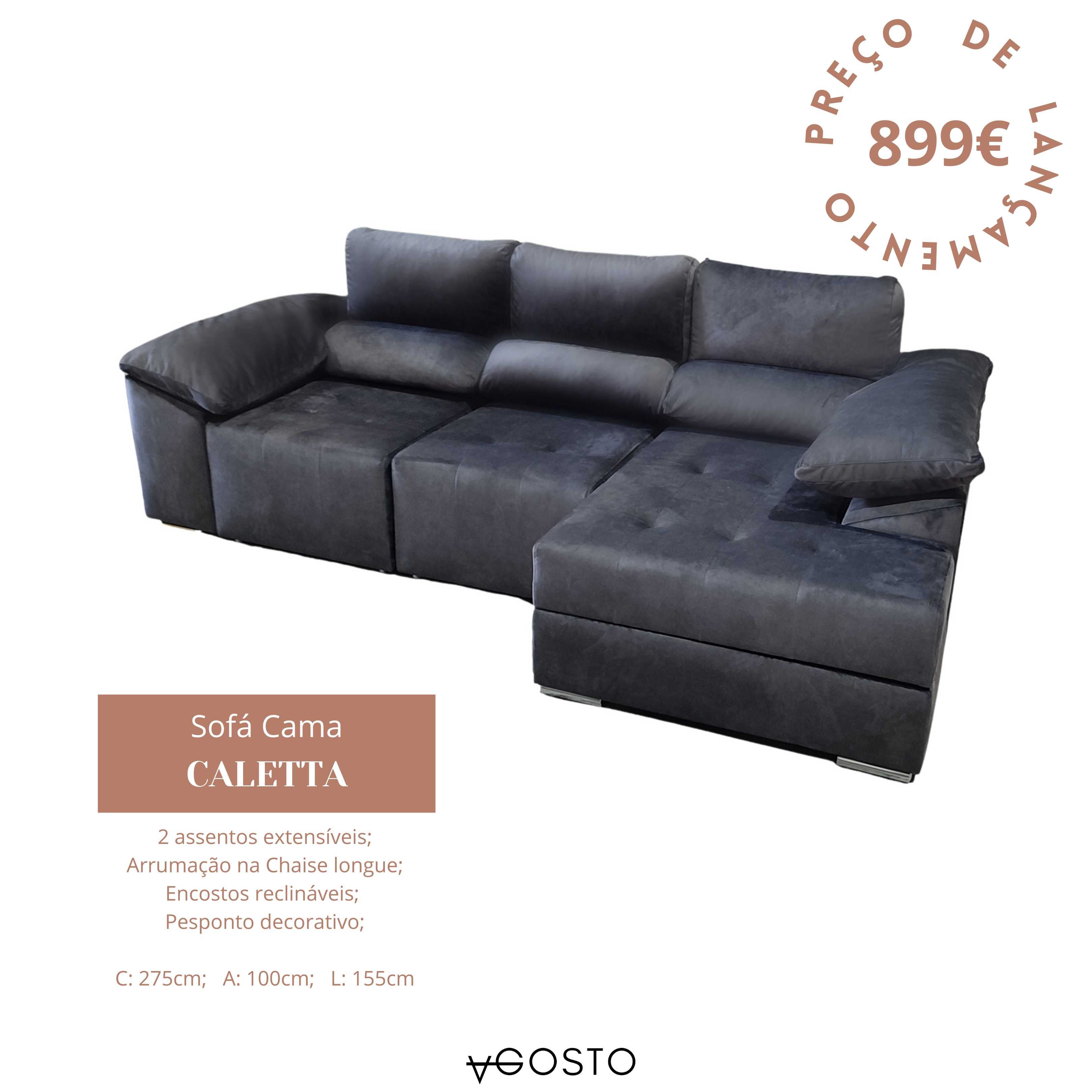 Sofá CALETTA - Sofá Cama c/ chaise longue