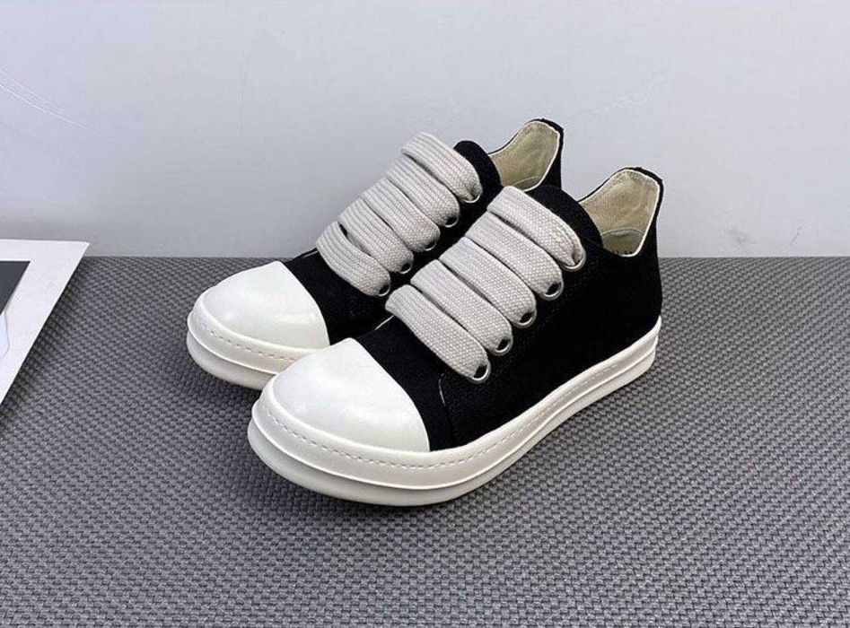 (БЕЗ ПЕРЕДОПЛАТИ)Rick Owens Ramones Jumbo Lace Black White Рік овенс