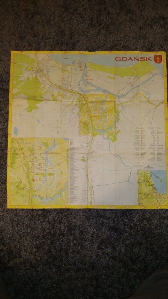Plan mapa Gdańska 1973 rok i inne mapy i przewodniki