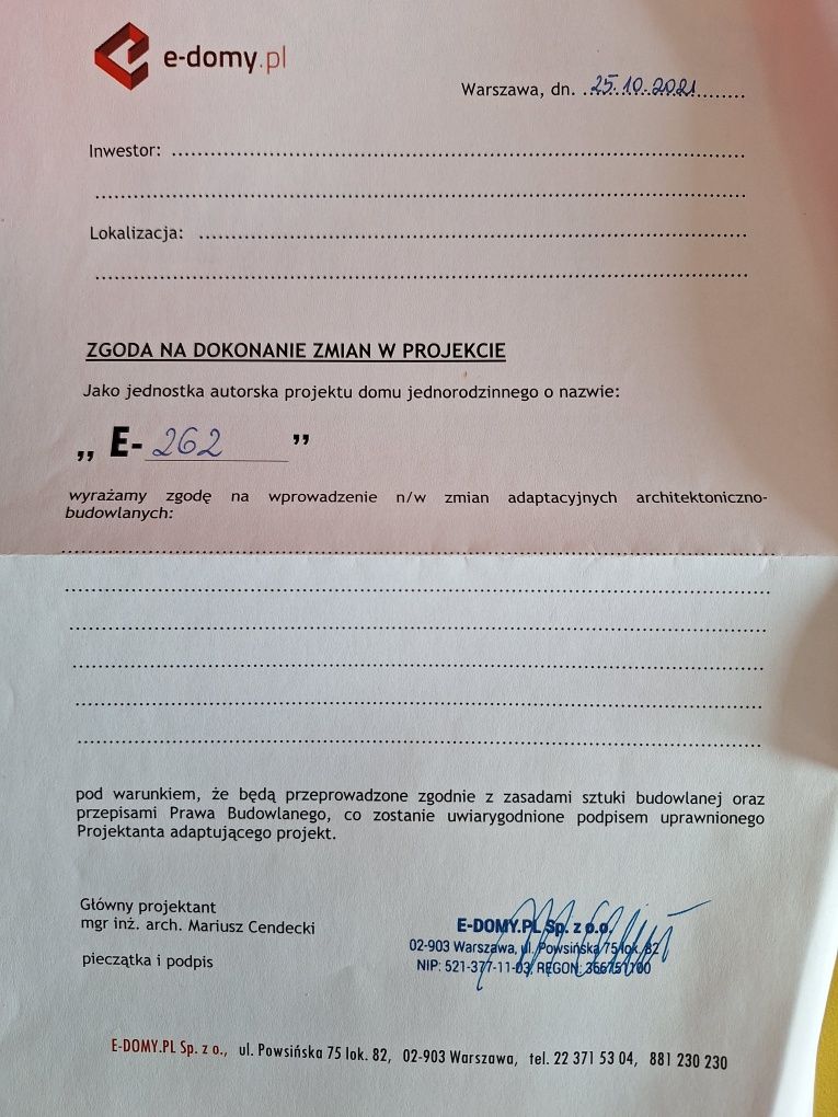 Projekt domu e262 lustrzane odbicie