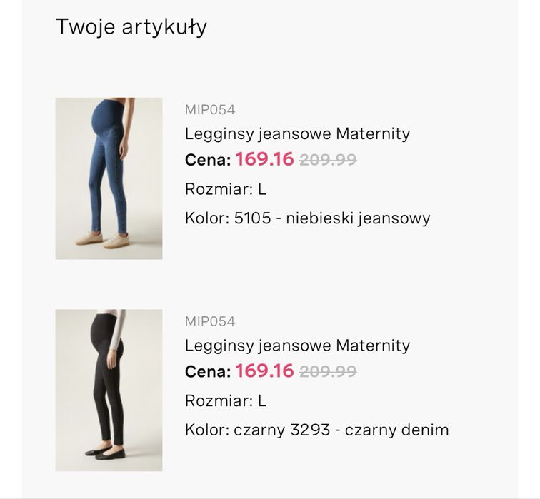 Legginsy ciążowe rozmiar L