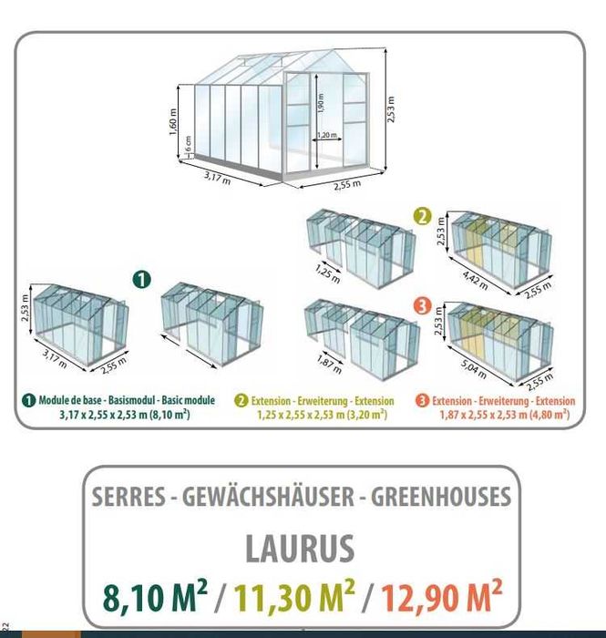 Aluminiowa Szklarnia  szkło hartowane  Duża Wysoka - Black Week!