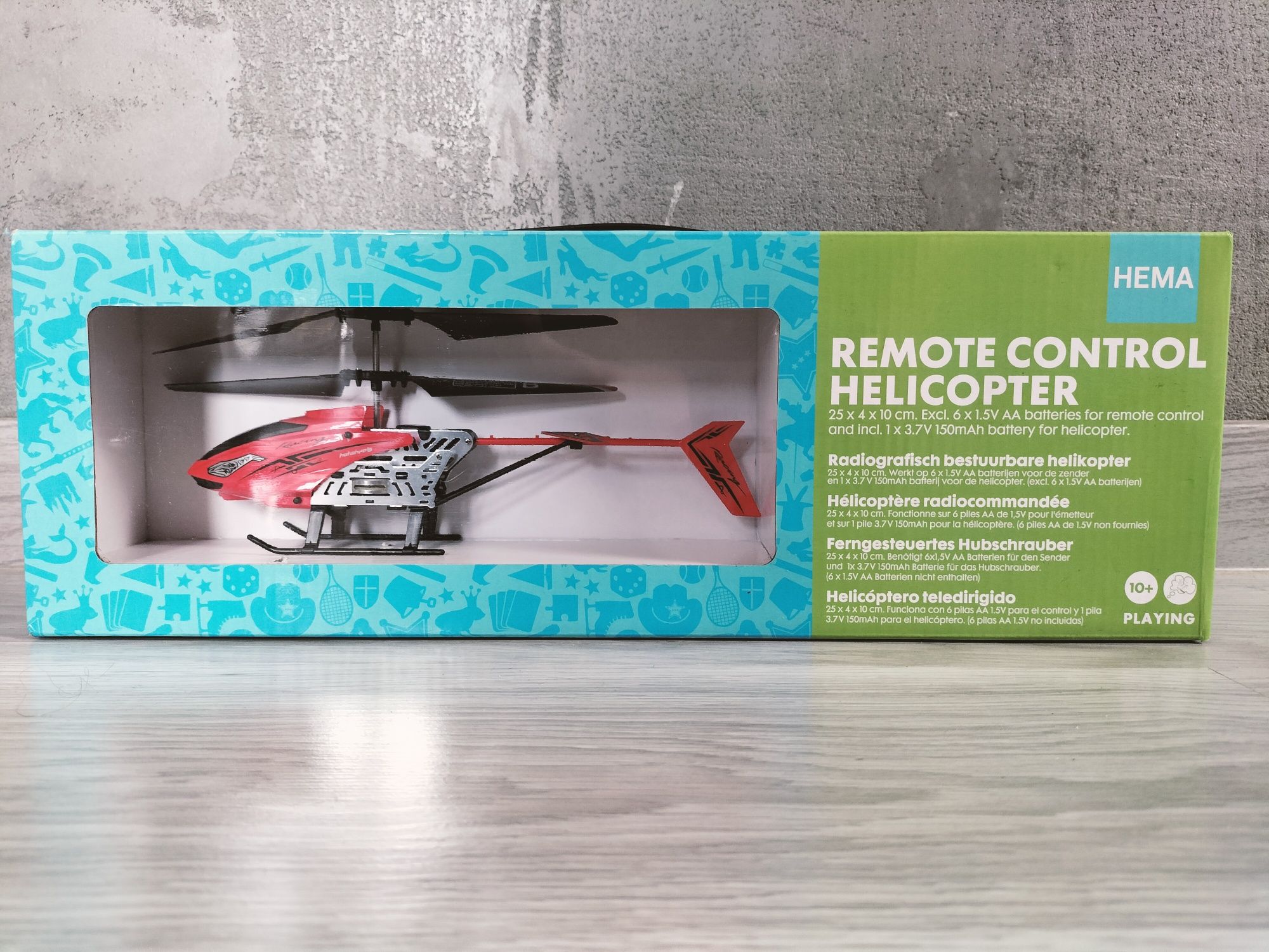 Zdalnie sterowany czerwony helikopter Hema 25cm