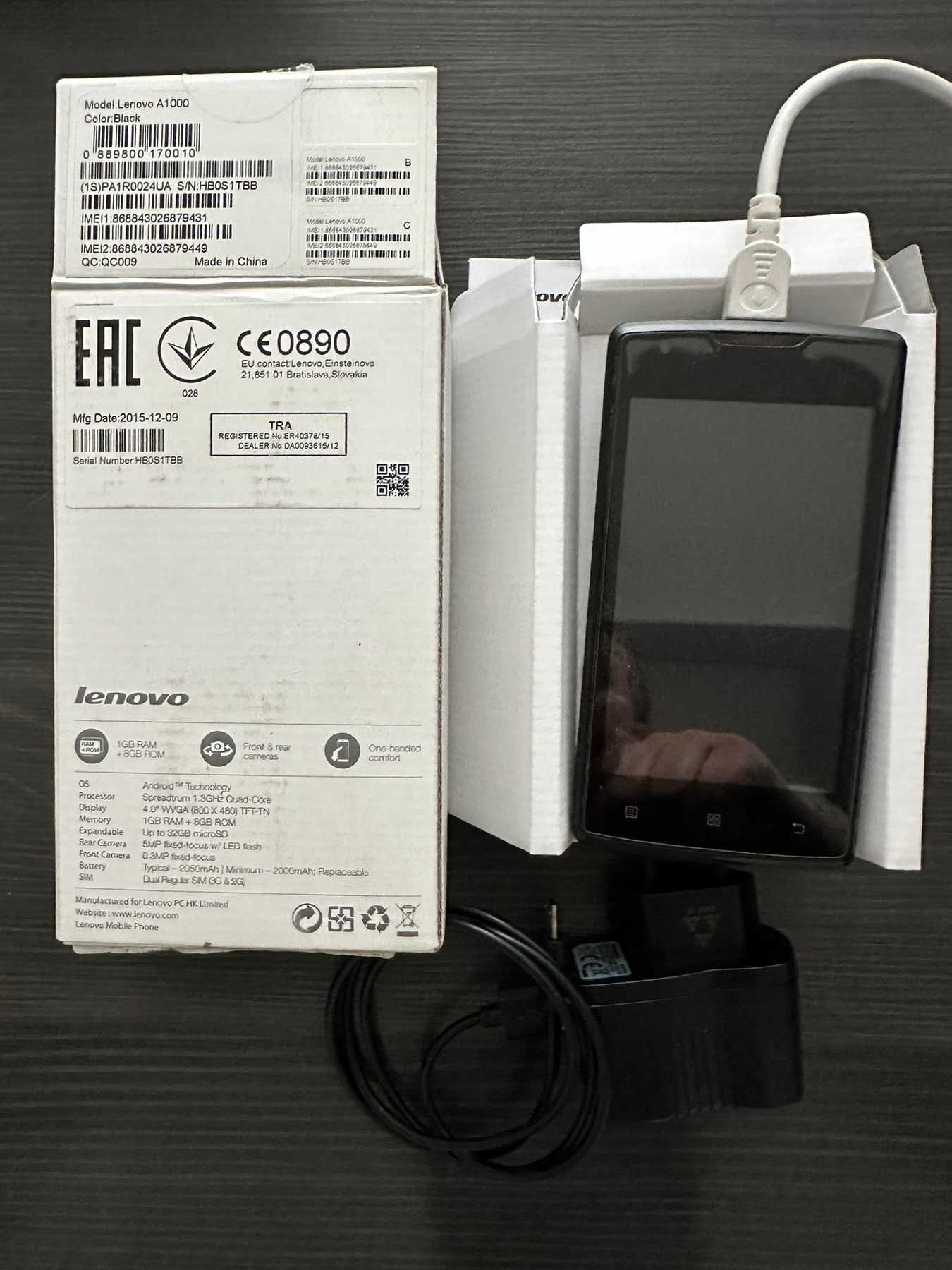 Смартфон Lenovo A1000 black