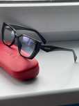 PRADA damskie czarne nowe okulary zerówki oprawki złote logo