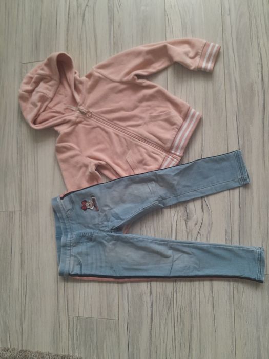 Zestaw dla dziewczynki jeansy i bluza 98/104