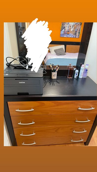 Conjunto cama + mesinhas cabeceira + móvel