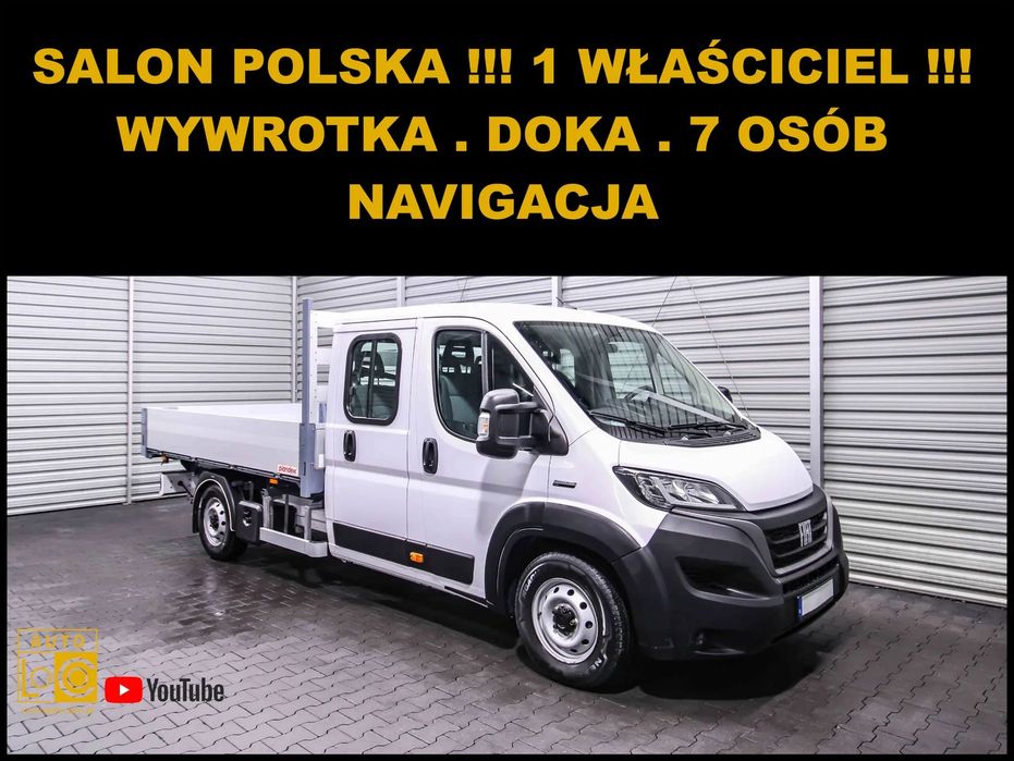 Fiat DUCATO MAXI SKRZYNIA / WYWROTKA + DOKA + 7 OSÓB  WYWROTKA 3 str + DOKA + 7 Osób + Salon POLSKA + 1 Właściciel + Navi !!
