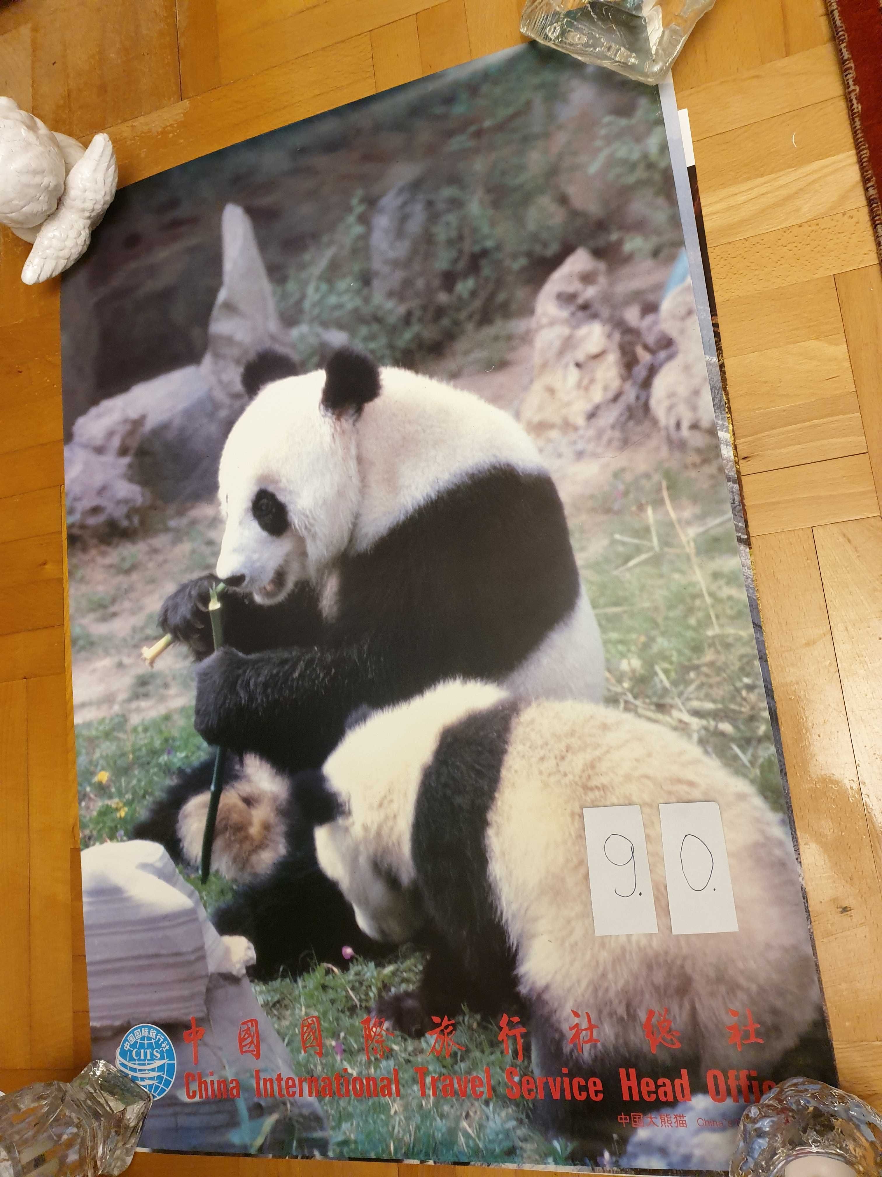 3x plakat Chiny, China, panda, armia terakotowa