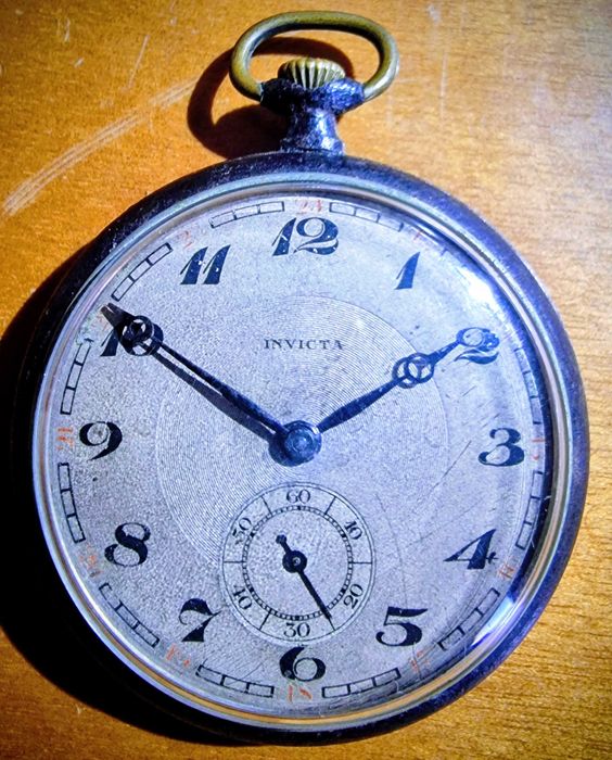 Relógio suíço de bolso muito antigo anos 40 a trabalhar