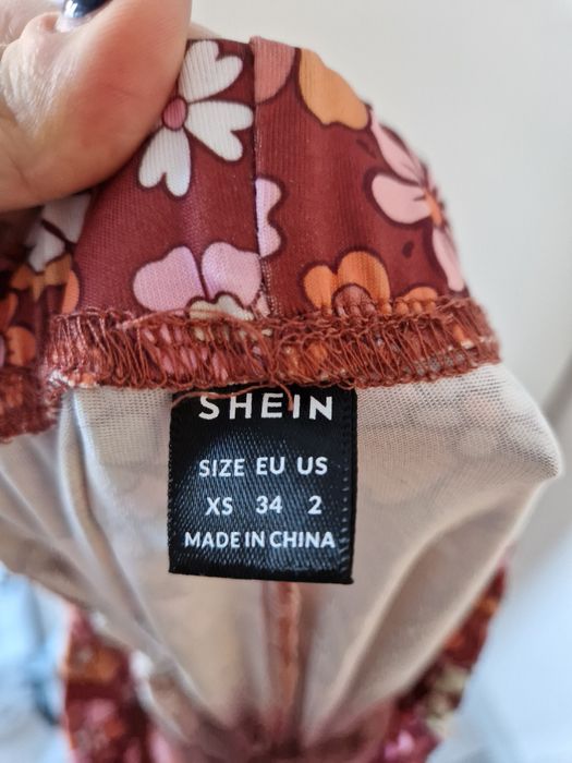 Spodnie w kwiaty dzwony wysoki stan