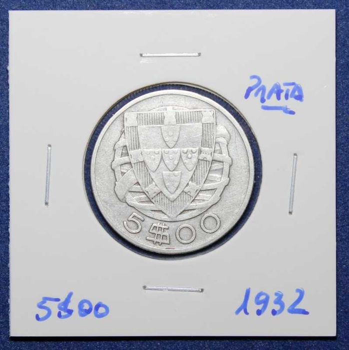 Moeda 5$00 1932 PRATA - RARA