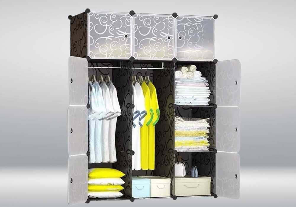 Шкаф Модульный кубик для вещей и обуви пластиковый  110х37х165см