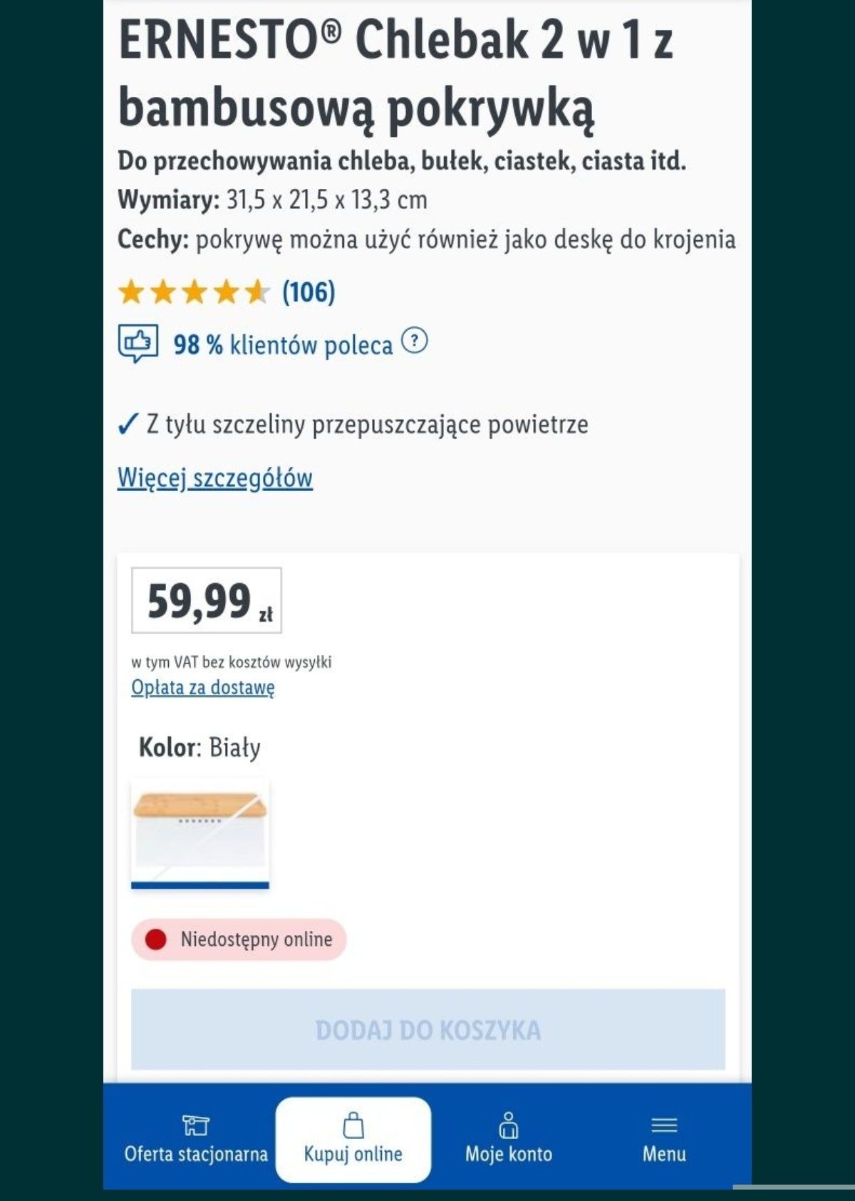 Clebak 2 w 1 z bambusową pokrywką***OKAZJA!