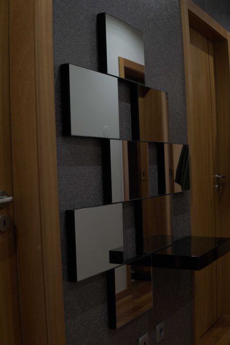 Móvel de Hall de Entrada Moderno com Espelho Decorativo