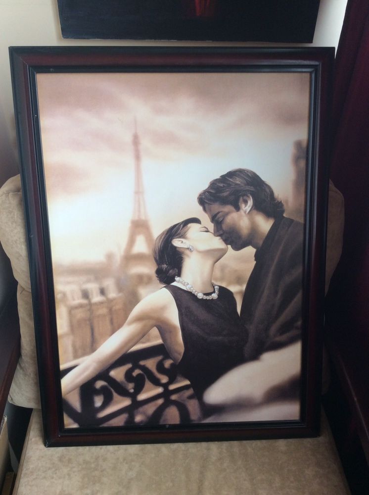 60*80 см Велика картина «закохані в Парижі» рамка рама