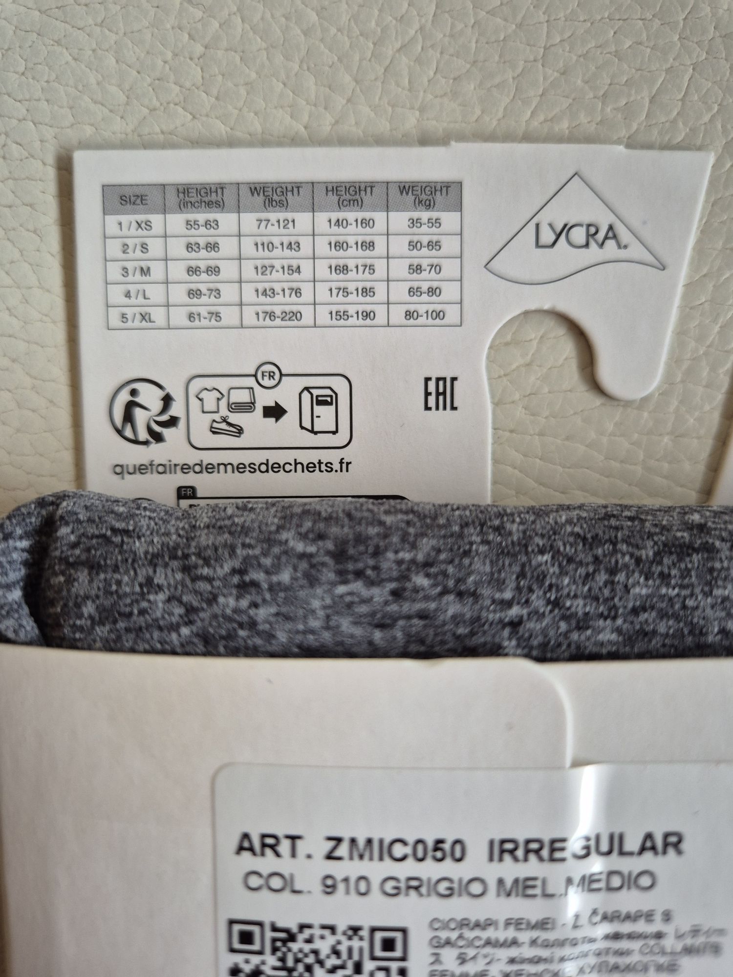 Rajstopy Calzedonia S szare melanż 50 den microfibra soft comfort