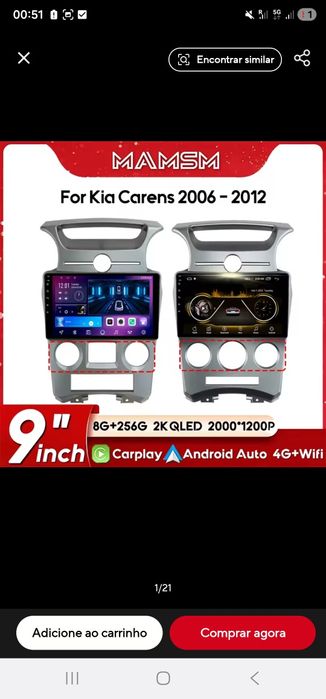Carplay android kia carens de 2006 a 2012