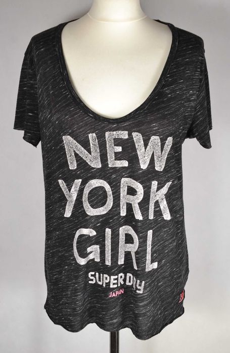 SUPERDRY New York Girl Koszulka Damska XL Oryginalna Super Stan