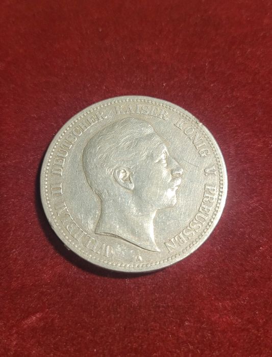 Srebra moneta 5 marek niemieckich Wilhelm II 1903