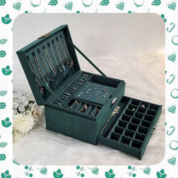 Nowa Szkatułka Na Biżuterię Zegarki Kuferek Duży Organizer Prezent