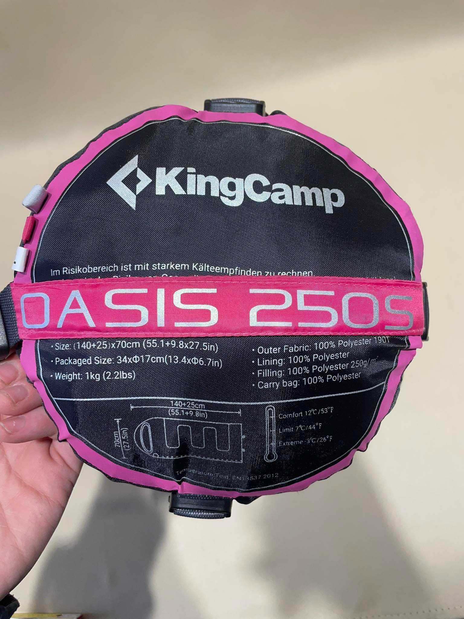 Dziecięcy lekki śpiwór KingCamp OASIS250S różowy