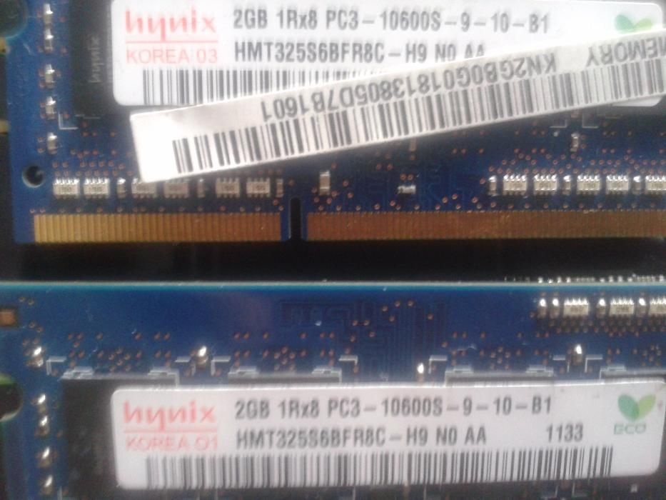 SO-DIMM DDR3 2GB 1066;1333;1600 MHz - Intel/AMD