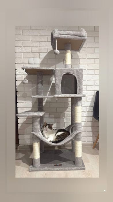 Drapak dla kota XXL elegancki szary stabilny solidny NOWY