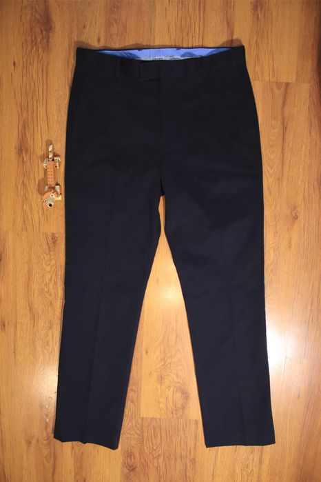 Spodnie Charles Tyrwhitt r. 32 granatowa męskie długie bawełna