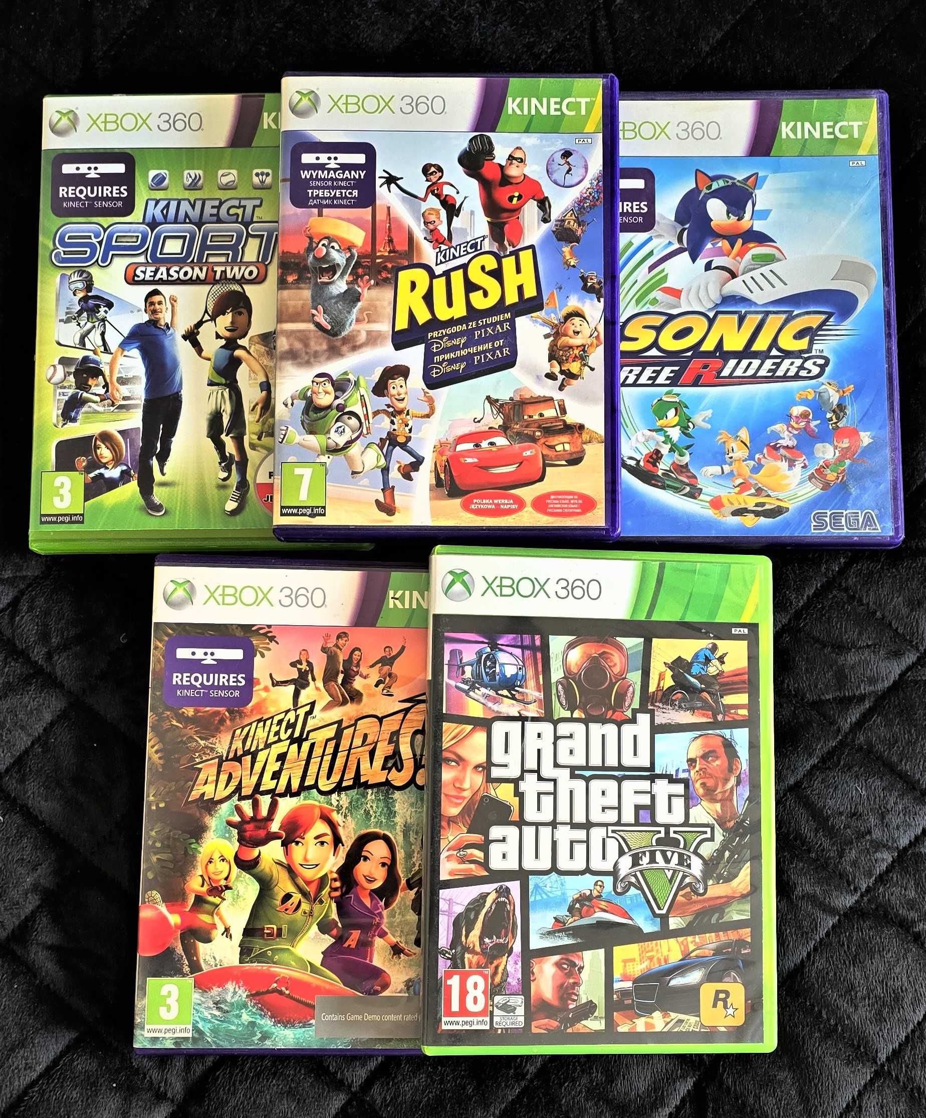 4 x Gry na Xbox 360 kinect Disneyland, Adventures + Grand Theft Auto V