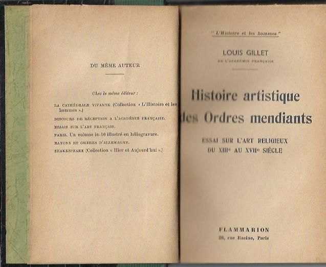 Histoire artistique des Ordres Mendiants_Louis Gillet_Flammarion