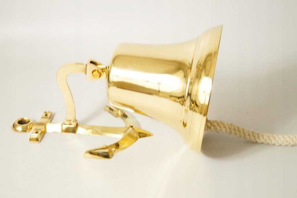 Duży mosiężny dzwon kotwica PIĘKNY