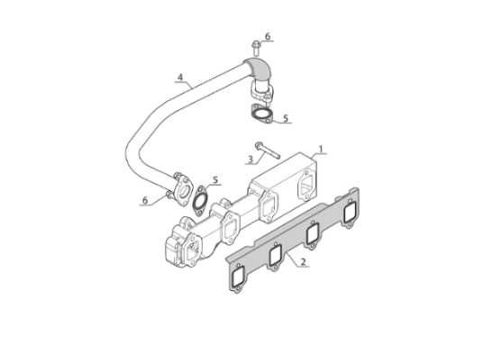 Rura kolektora wydechowego Manitou Silnika Deutz MT MLT MRT LSU