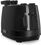 De'Longhi czarny toster ze szczypcami, moc 550 W, CTLAP2203.BK
