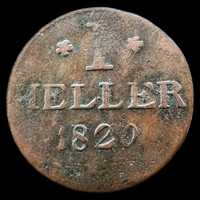 Moeda de 1 Heller - 1820 - Frankfurt (Estados Alemães)