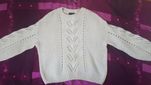 Beżowy sweter ażurowy L