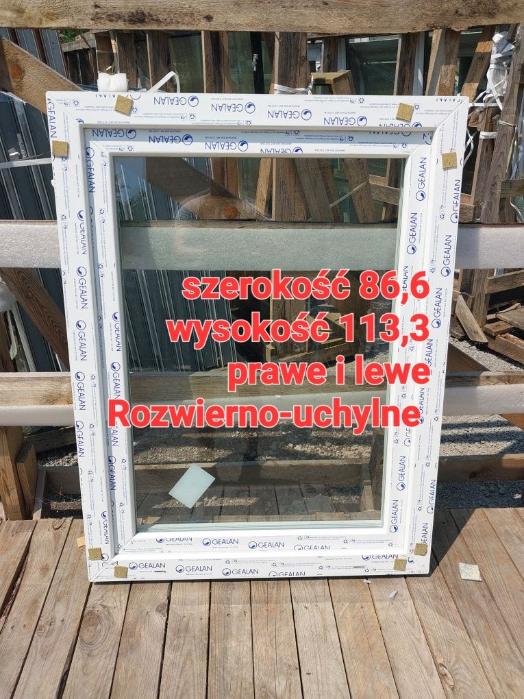 Okno białe 86 x 113 Nowe